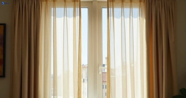 Dull dusty drapes in north-shore-vic before professional cleaning